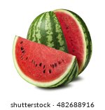 Watermelon Cut Slice Isolated...