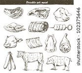 Set Of Meat Doodle
