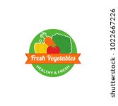  fresh vegetables logo design... | Shutterstock .eps vector #1022667226
