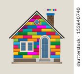 vintage colorful wooden house... | Shutterstock .eps vector #152640740