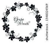 grape circle frame. round black ... | Shutterstock .eps vector #1548324569