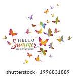 colored flock of butterflies.... | Shutterstock .eps vector #1996831889