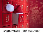 Red Wooden Advent Calendar With ...
