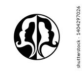 twin women's logos in a circle  ... | Shutterstock .eps vector #1404297026