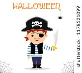 cute child dressed in a pirate... | Shutterstock .eps vector #1178521099