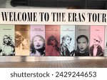 Small photo of Sydney, Australia - February 13, 2024: Discover Taylor Swift's promotional banner for the Eras Tour Australia, showcased near Universal Music Studio in Sydney.