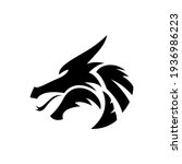 Dragon Head Silhouette Logo...