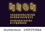 Neon Isometric Alphabet  Yellow ...
