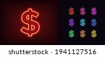 neon dollar icon. glowing neon... | Shutterstock .eps vector #1941127516