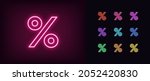outline neon percentage icon.... | Shutterstock .eps vector #2052420830