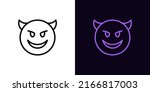 outline devil emoji icon  with... | Shutterstock .eps vector #2166817003