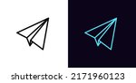 outline paper plane icon  with... | Shutterstock .eps vector #2171960123