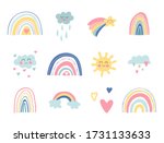 cute kids nursery collection.... | Shutterstock .eps vector #1731133633