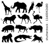 african animals silhouettes set.... | Shutterstock .eps vector #1160042680