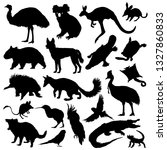 australian animals silhouettes... | Shutterstock .eps vector #1327860833