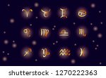 golden hand drawn zodiac signs... | Shutterstock .eps vector #1270222363
