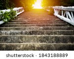 Steep Concrete Stairs With...