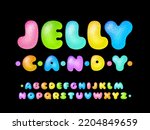 jelly candy font. soft glossy...