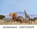 Group of african animals...
