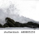 The Sea Wave Crashing On The...