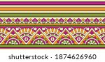 seamless colorful tribal floral ... | Shutterstock .eps vector #1874626960