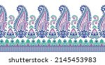 paisley border with geometrical ... | Shutterstock .eps vector #2145453983