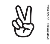 hand gesture peace sign | Shutterstock .eps vector #304295063