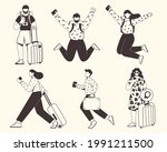 collection of traveling people. ... | Shutterstock .eps vector #1991211500