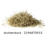 A Stack Of Hay On A White...