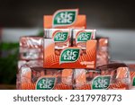Small photo of Tyumen, Russia-March 17, 2023: Tic Tac Candy is popular due its minty fresh taste. Tic Tac is a brand owned by Ferrero.