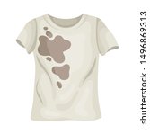 dirty white t shirt. vector... | Shutterstock .eps vector #1496869313