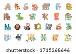 animal alphabet with ornamental ... | Shutterstock .eps vector #1715268646