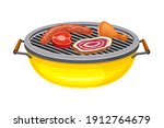 Yellow Kettle Barbecue Grill...