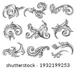 baroque scroll as element of... | Shutterstock .eps vector #1932199253