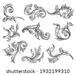 baroque scroll as element of... | Shutterstock .eps vector #1932199310