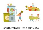 people eating and cooking... | Shutterstock .eps vector #2155047559