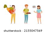 people eating healthy... | Shutterstock .eps vector #2155047569