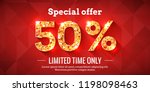 50 percent bright red sale... | Shutterstock .eps vector #1198098463