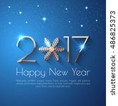 happy new year 2017 text design.... | Shutterstock .eps vector #486825373