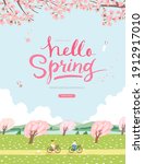spring sale template with... | Shutterstock .eps vector #1912917010
