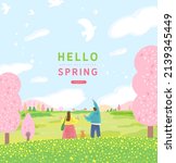spring template with beautiful... | Shutterstock .eps vector #2139345449