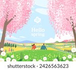 spring template with beautiful...