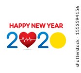 creative new year 2020 greeting ... | Shutterstock .eps vector #1553594156