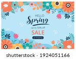 hello spring sale banner with... | Shutterstock .eps vector #1924051166