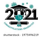 quarantine graduation class of... | Shutterstock .eps vector #1975496219