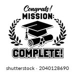 mission compete. lettering... | Shutterstock .eps vector #2040128690