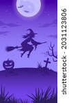 halloween illustration. flying... | Shutterstock .eps vector #2031123806