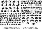 halloween silhouette elements... | Shutterstock .eps vector #727882846