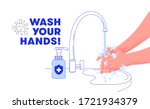 wash your hands over sink in... | Shutterstock .eps vector #1721934379