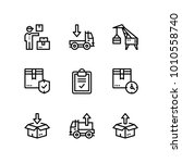 delivery  shipment  cargo icons ... | Shutterstock .eps vector #1010558740